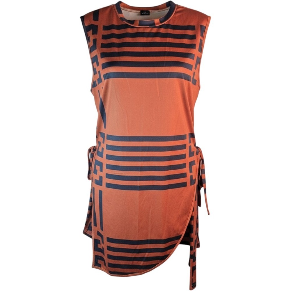 SHEIN Curve 2-Piece Set Women 2XL Orange Geometric Tunic Leggings sf22022153